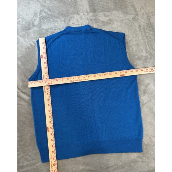 Edinburgh Woollen Mill Lambswool Vest L | Blue Knit GrandpaCore Preppy - Picture 6 of 8